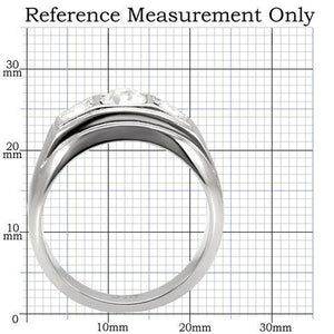 TK119 High polished (no plating) Stainless Steel Ring with Top Grade Crystal in Clear