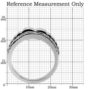TK120 High polished (no plating) Stainless Steel Ring with AAA Grade CZ in Clear