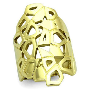 TK1446 - IP Gold(Ion Plating) Stainless Steel Ring with No Stone - Joyeria Lady