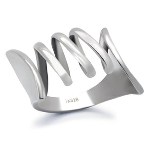 TK145 - High polished (no plating) Stainless Steel Ring with No Stone - Joyeria Lady