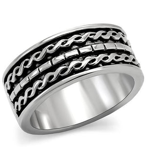 TK158 - High polished (no plating) Stainless Steel Ring with No Stone - Joyeria Lady