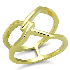 TK1717 - IP Gold(Ion Plating) Stainless Steel Ring with No Stone - Joyeria Lady