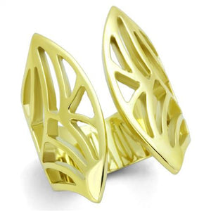 TK1902 - IP Gold(Ion Plating) Stainless Steel Ring with No Stone - Joyeria Lady