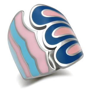 TK253 - High polished (no plating) Stainless Steel Ring with No Stone - Joyeria Lady