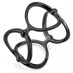 TK3568 - IP Black(Ion Plating) Stainless Steel Ring with No Stone - Joyeria Lady