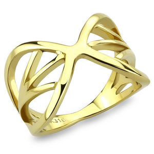 TK3624 - IP Gold(Ion Plating) Stainless Steel Ring with No Stone - Joyeria Lady