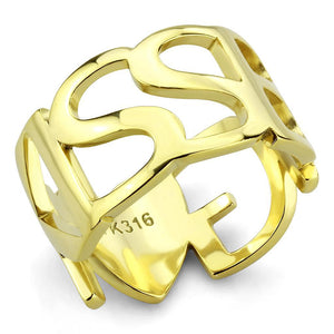 TK3640 - IP Gold(Ion Plating) Stainless Steel Ring with No Stone - Joyeria Lady