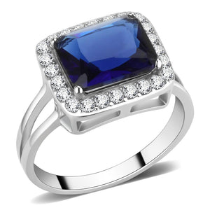 TK3696 High polished (no plating) Stainless Steel Ring with Synthetic in Montana