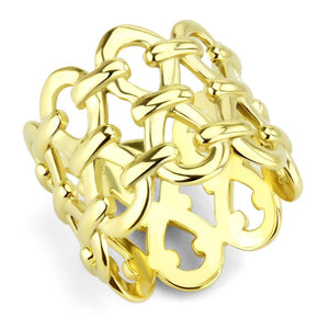 TK3716 - IP Gold(Ion Plating) Stainless Steel Ring with No Stone - Joyeria Lady