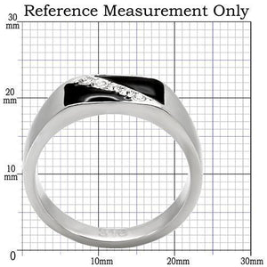 TK414701 High polished (no plating) Stainless Steel Ring with Top Grade Crystal in Clear