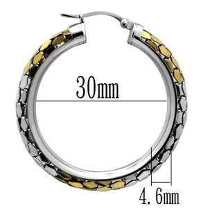 TK430 Gold+Rhodium Stainless Steel Earrings with No Stone in No Stone