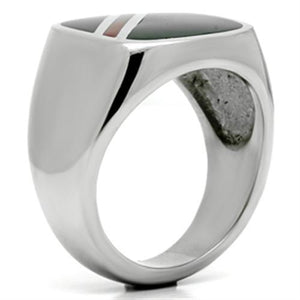 TK602 High polished (no plating) Stainless Steel Ring with Epoxy in Multi Color