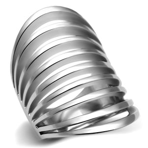 TK665 - High polished (no plating) Stainless Steel Ring with No Stone - Joyeria Lady