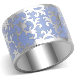 TK825 - High polished (no plating) Stainless Steel Ring with Epoxy  in Amethyst - Joyeria Lady