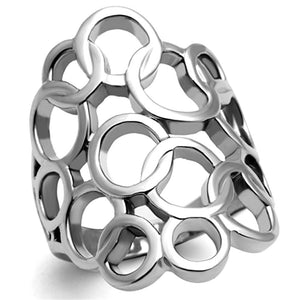 TK939 - High polished (no plating) Stainless Steel Ring with No Stone - Joyeria Lady