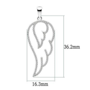 TS034 Rhodium 925 Sterling Silver Necklace with AAA Grade CZ in Clear
