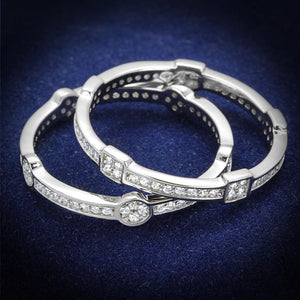 TS503 - Rhodium 925 Sterling Silver Ring with AAA Grade CZ  in Clear - Joyeria Lady