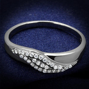 TS524 - Ruthenium 925 Sterling Silver Ring with AAA Grade CZ  in Clear - Joyeria Lady