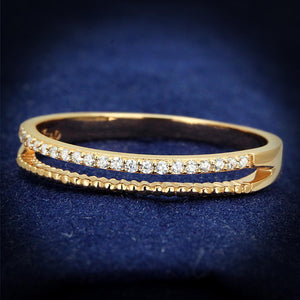 TS592 - Rose Gold 925 Sterling Silver Ring with AAA Grade CZ  in Clear - Joyeria Lady