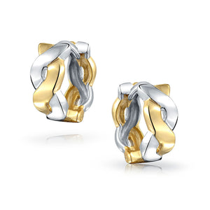 Infinity Twist Rope Braid Wide Kpop Huggie Hoop Earrings For Women For