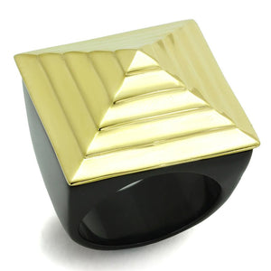 VL119 - IP Gold(Ion Plating) Stainless Steel Ring with No Stone - Joyeria Lady