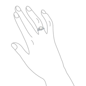 Freshwater White Cultured Pearl Engagement Ring 925 Sterling Silver