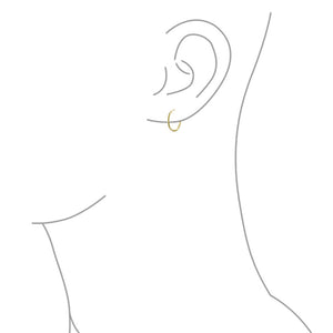 Thin Simple Endless Real 14K Gold Hoop Earrings For Women For Teen