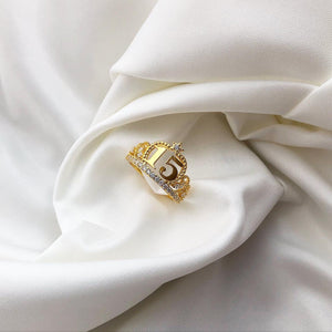 Anillo de Quinceañera Plata .925 con Baño de Oro Amarillo de 14K