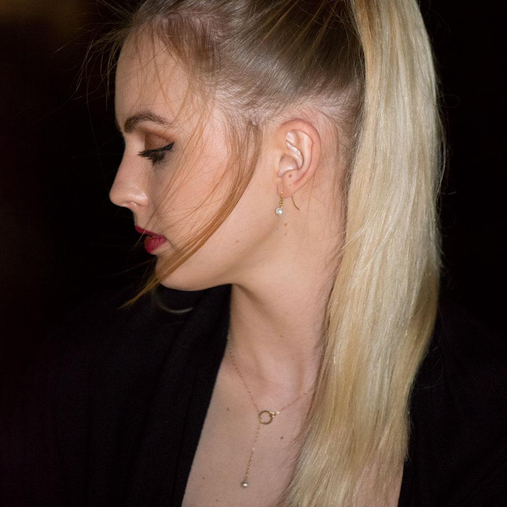 14 Karat Gold Cultured Freshwater Pearl French Wire Earrings - Joyeria Lady