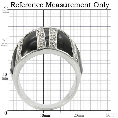 0W355 Rhodium Brass Ring with AAA Grade CZ in Clear - Joyeria Lady