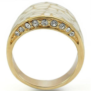 0W379 Gold Brass Ring with Top Grade Crystal in Clear