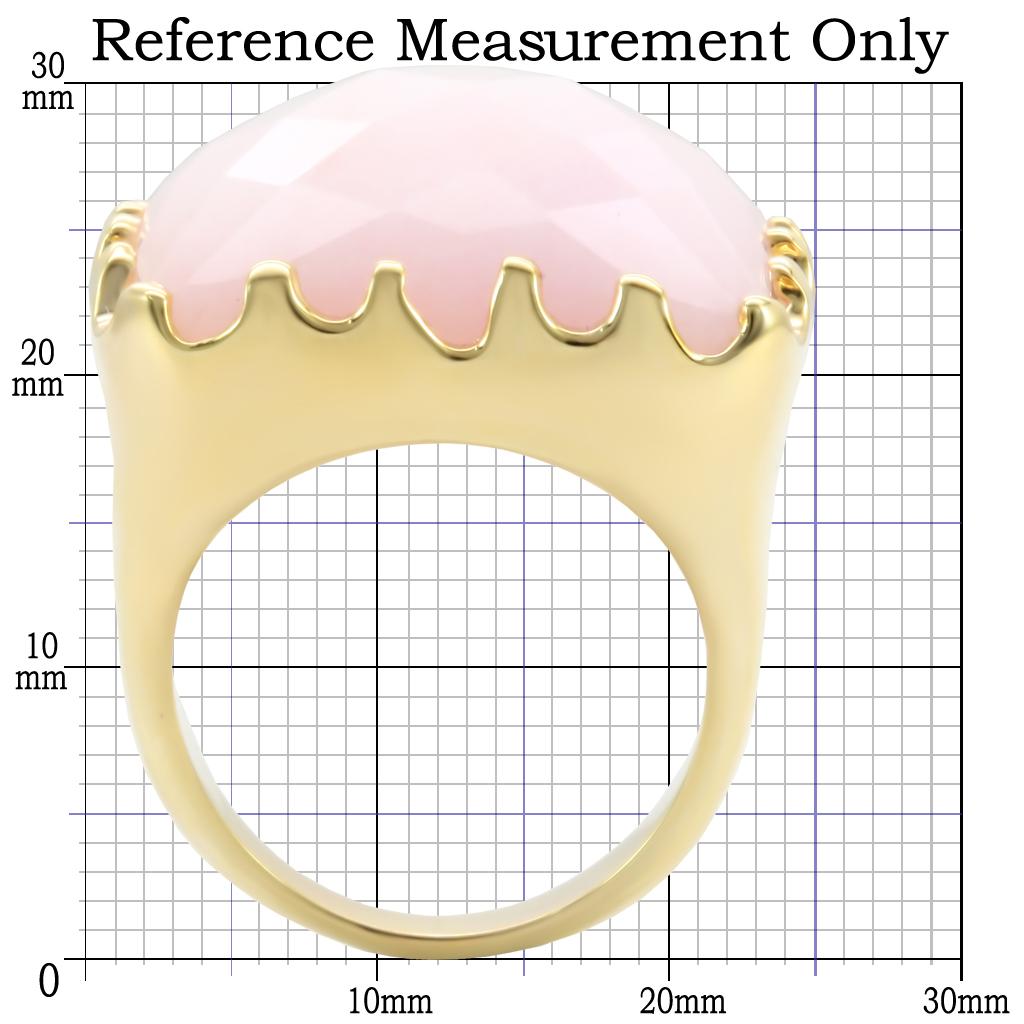 1W041 Gold Brass Ring with Synthetic in Rose - Joyeria Lady