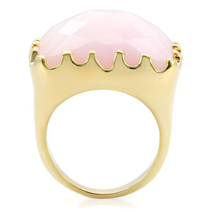 1W041 Gold Brass Ring with Synthetic in Rose