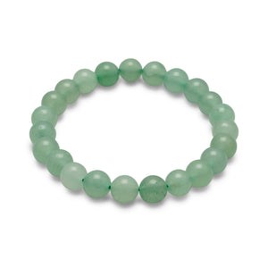 Green Aventurine Bead Stretch Bracelet - Joyeria Lady