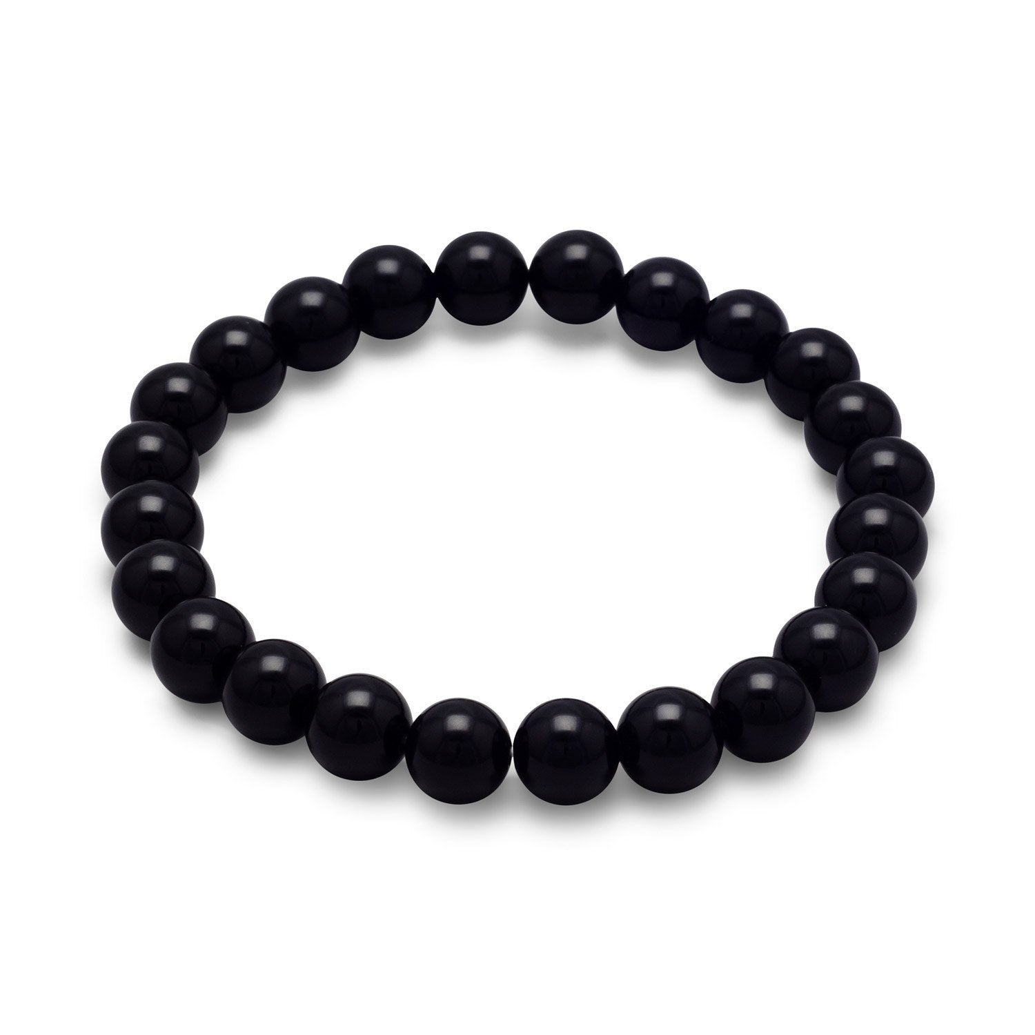 Black Onyx Bead Stretch Bracelet - Joyeria Lady