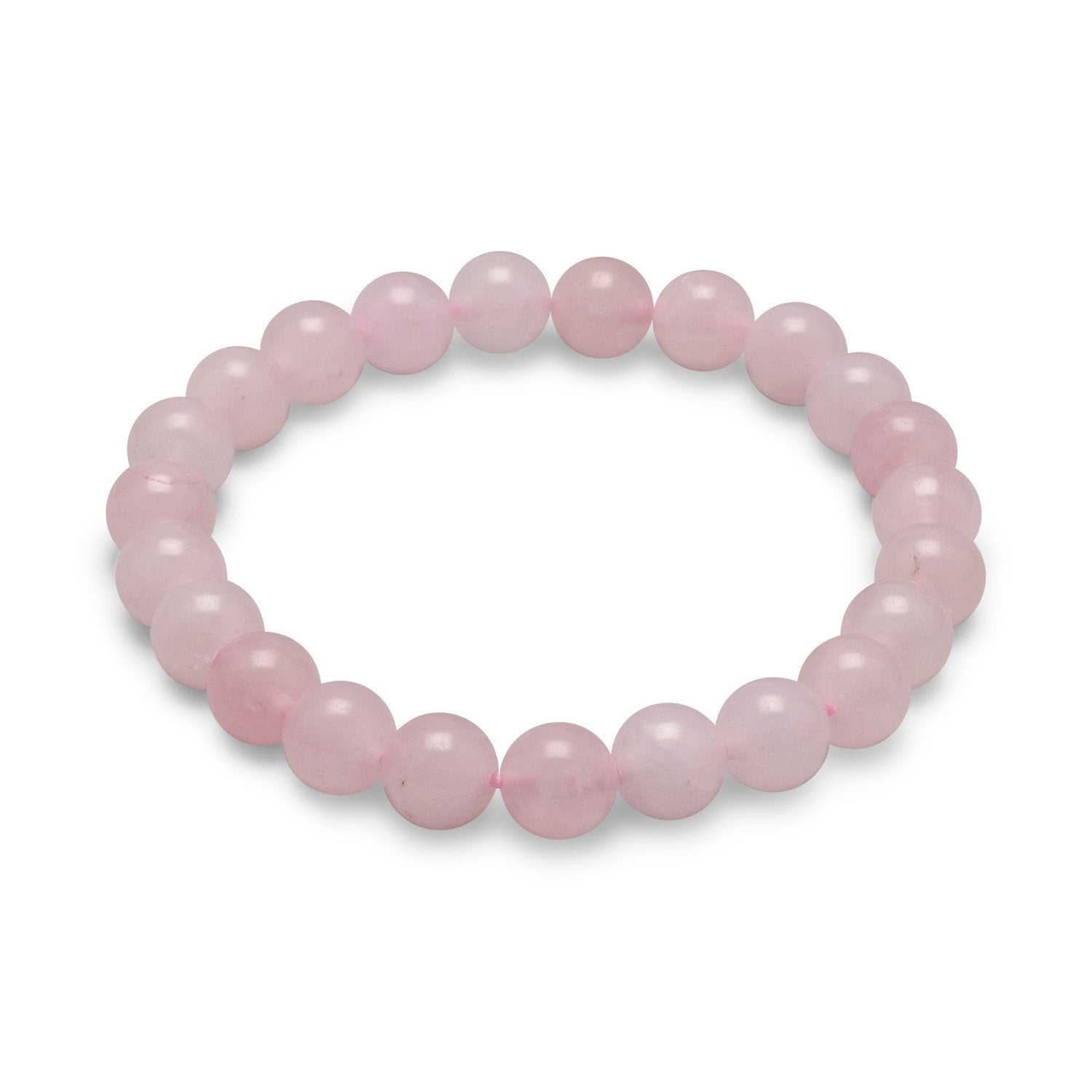 Rose Quartz Bead Stretch Bracelet - Joyeria Lady