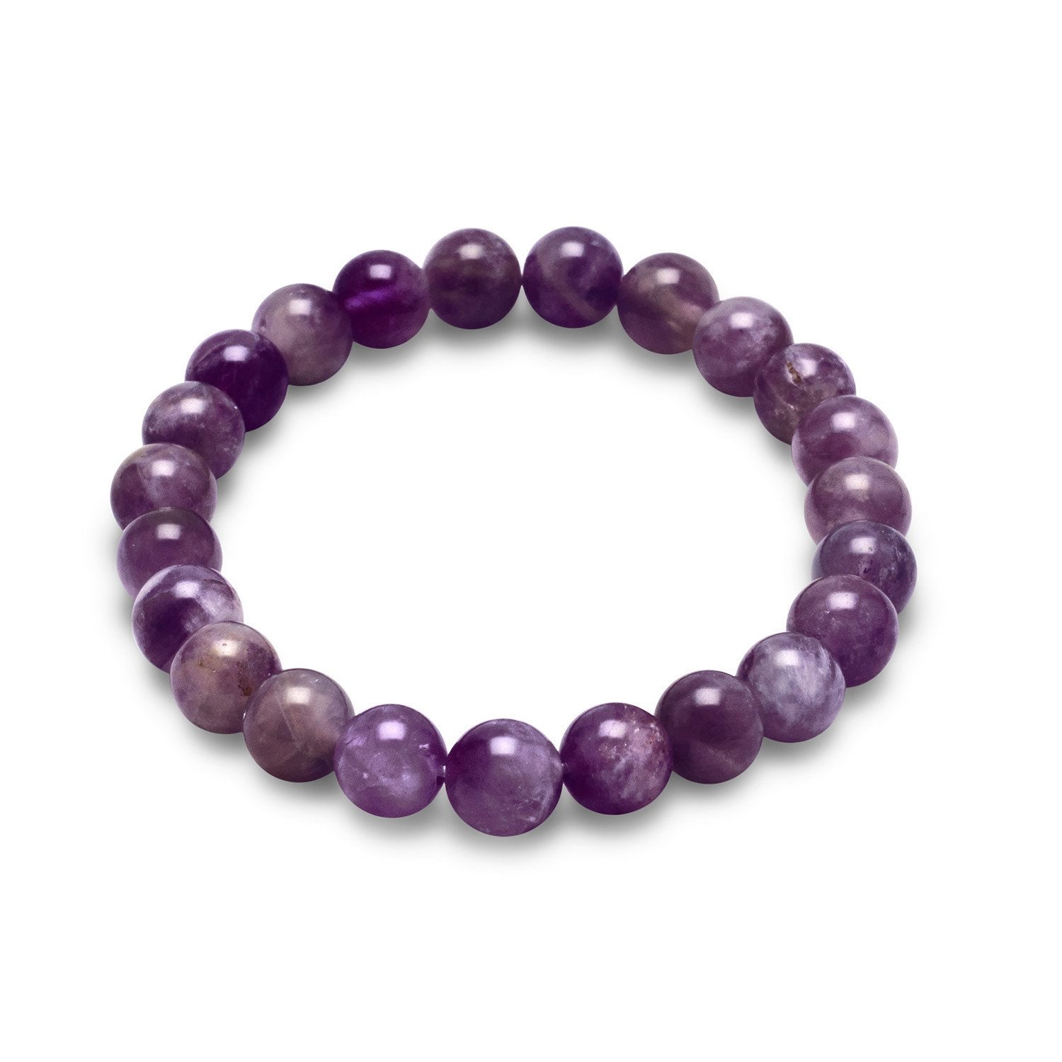 Amethyst Bead Stretch Bracelet - Joyeria Lady