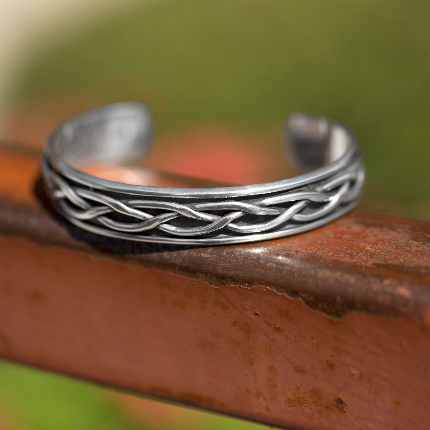 Oxidized Braided Men's Cuff Bracelet - Joyeria Lady