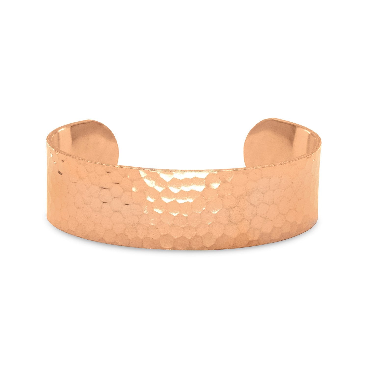 19mm Hammered Solid Copper Cuff Bracelet - Joyeria Lady