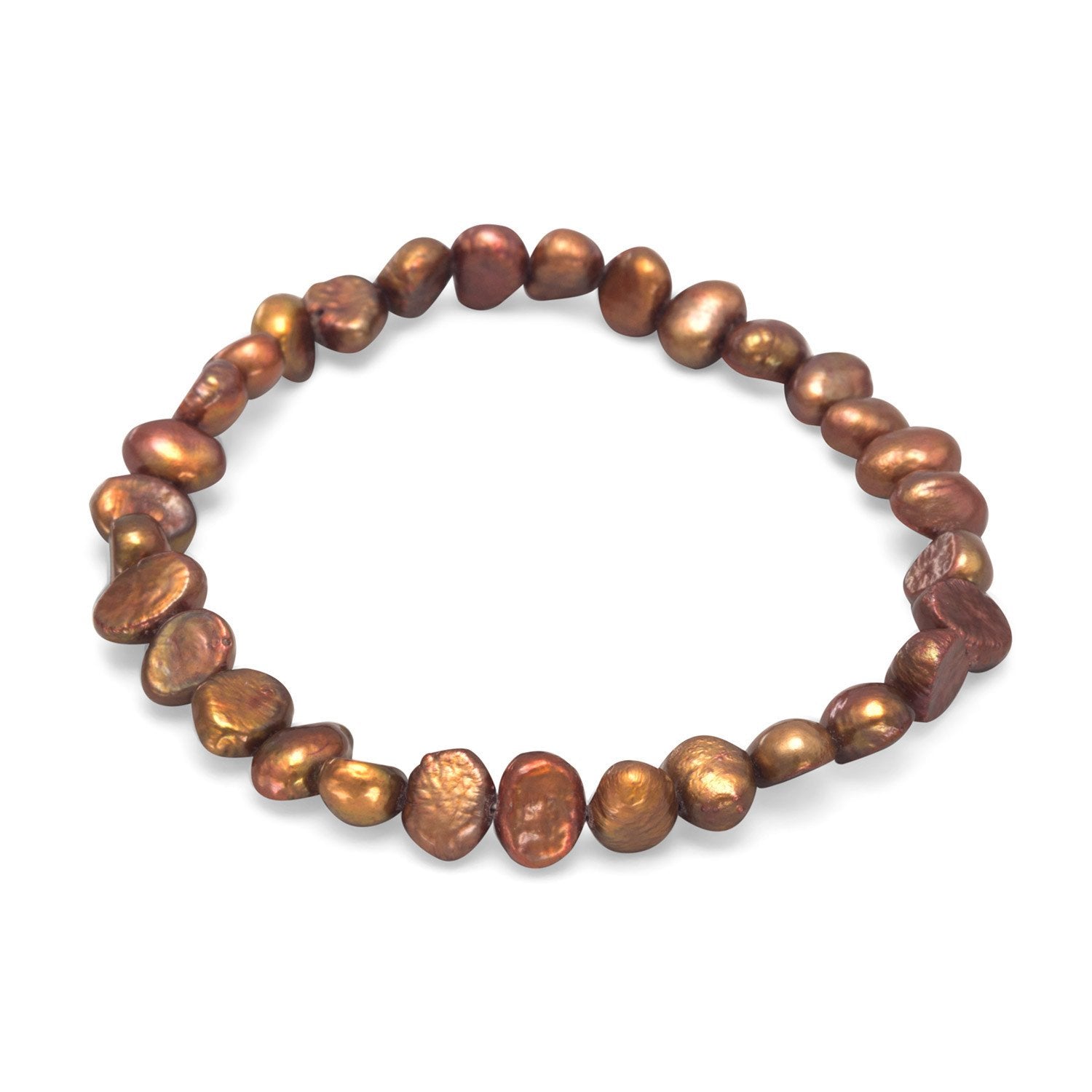 Bronze Cultured Freshwater Pearl Stretch Bracelet - Joyeria Lady