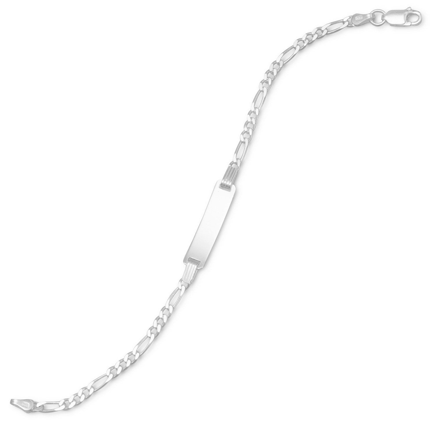 6" Figaro Chain ID Bracelet - Joyeria Lady