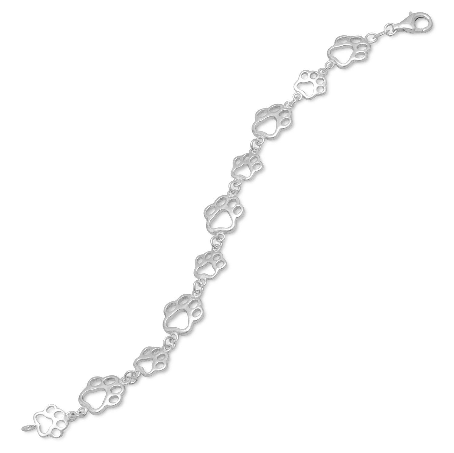 7.5" Cut Out Paw Print Bracelet - Joyeria Lady