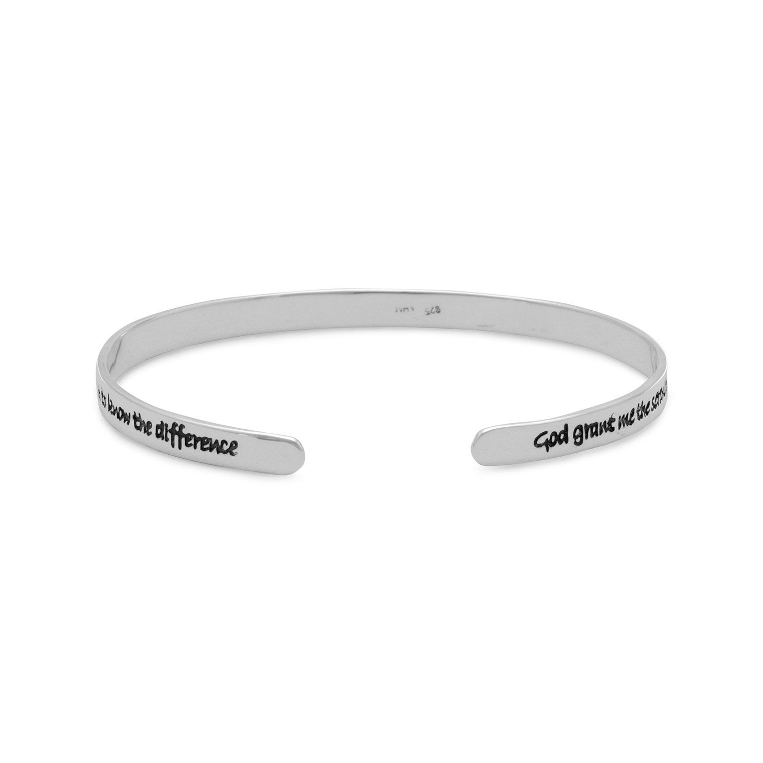 Oxidized Serenity Prayer Cuff - Joyeria Lady