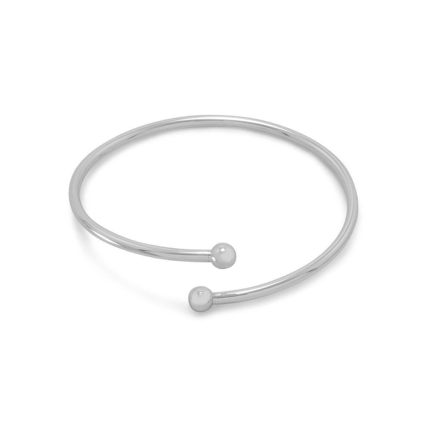 Flex Bangle with Silver Bead Ends - Joyeria Lady
