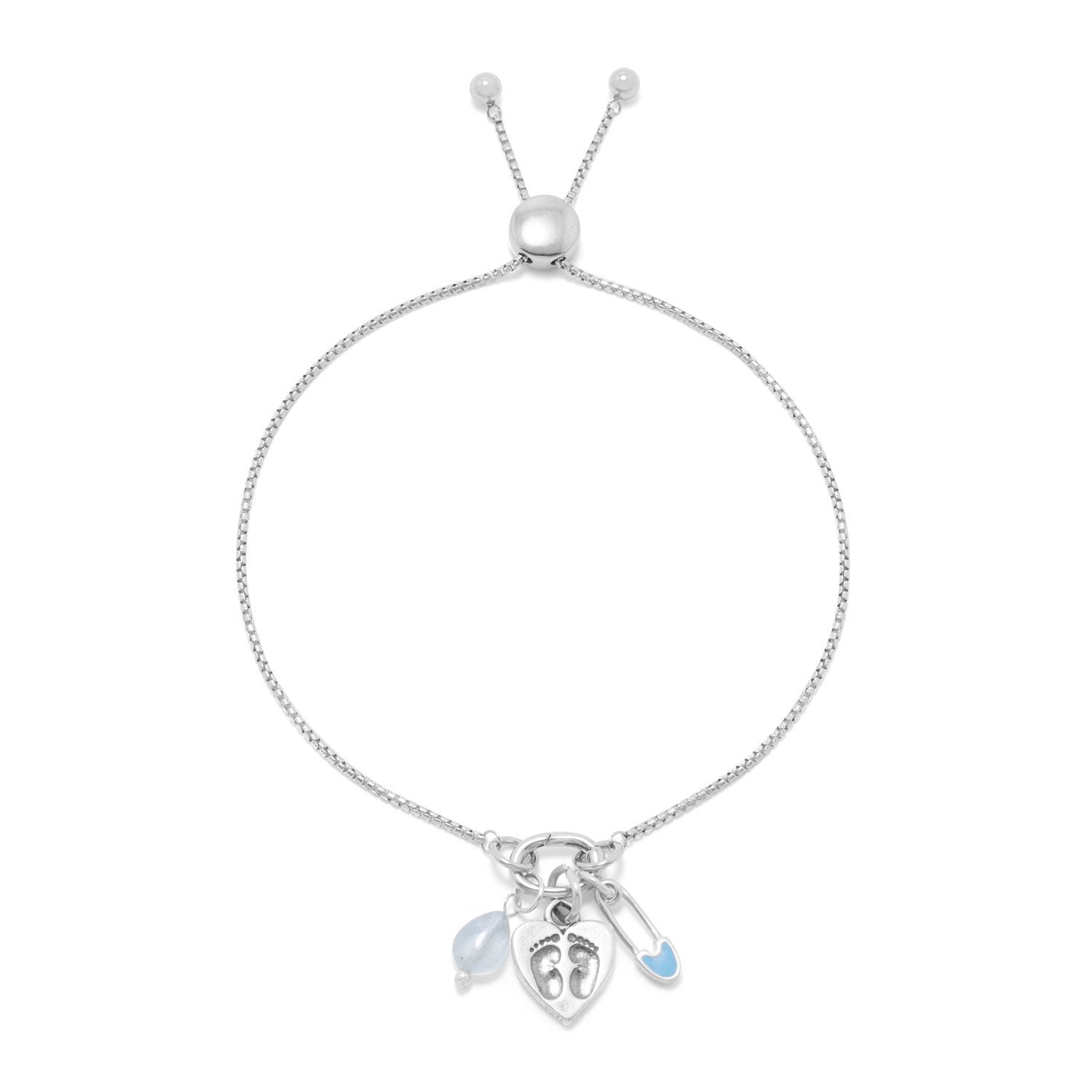 Blue Safety Pin Charm - Joyeria Lady