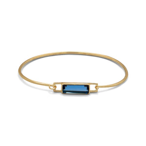 14 Karat Gold Plated Blue Hydro Glass Bangle - Joyeria Lady