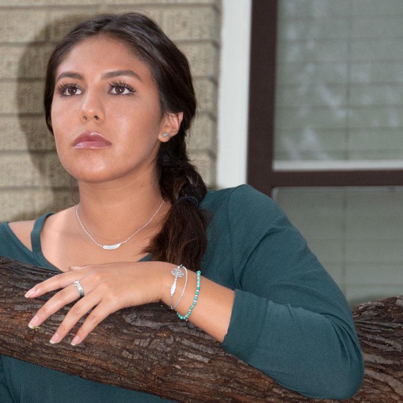 Rhodium Plated Dream Catcher Bolo Bracelet - Joyeria Lady