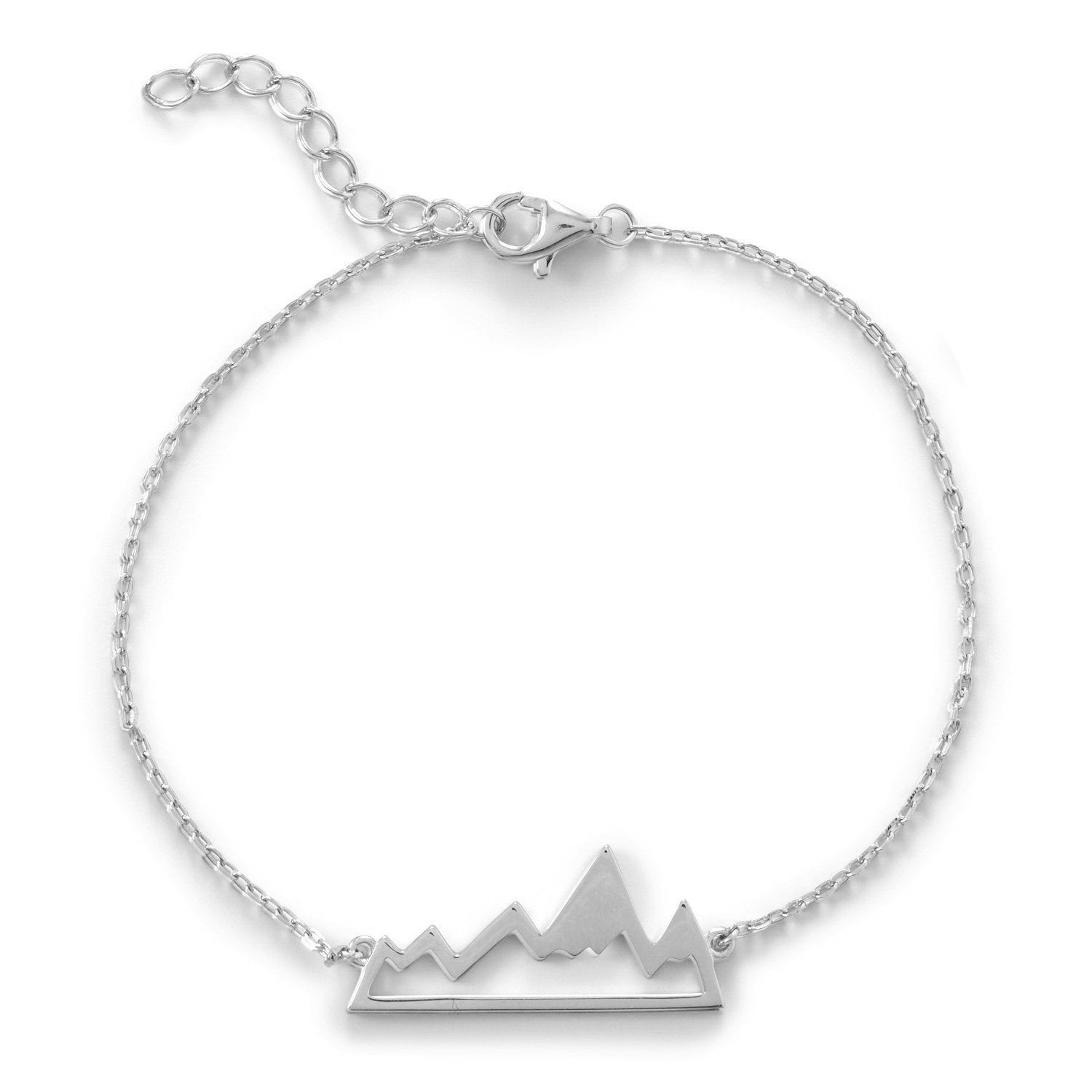 Peak of Fashion! Rhodium Plated Mountain Range Bracelet - Joyeria Lady