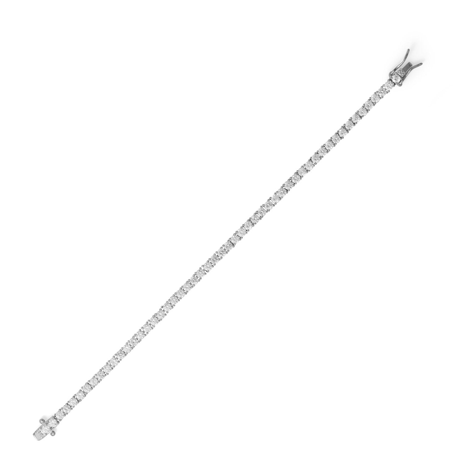 7" Rhodium Plated 3mm CZ Tennis Bracelet - Joyeria Lady