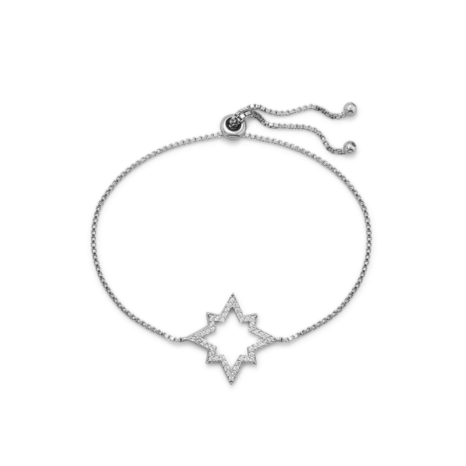 Adjustable Star CZ Bolo Bracelet - Joyeria Lady